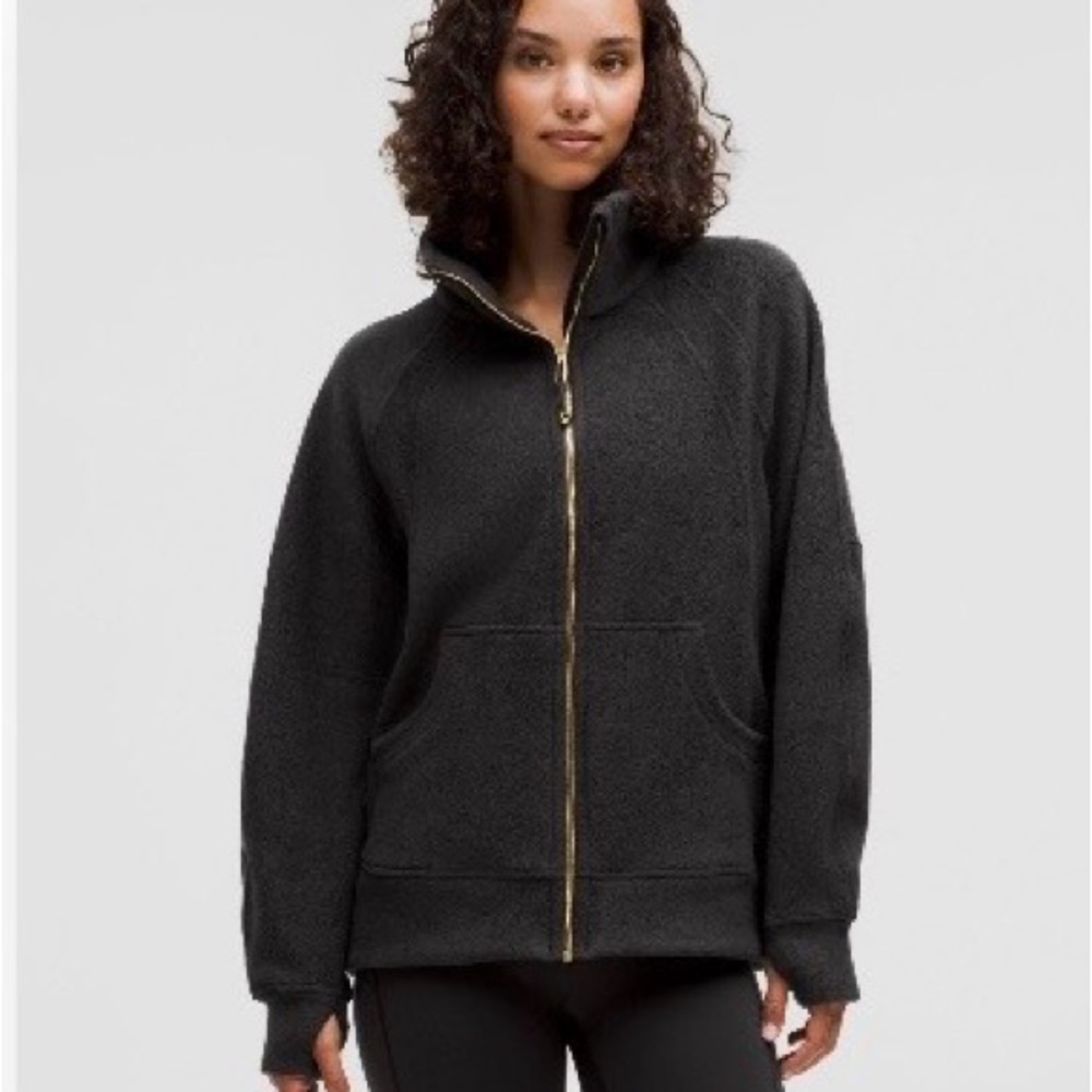 lululemon athletica scuba tumbled fleece funnel neck full zip